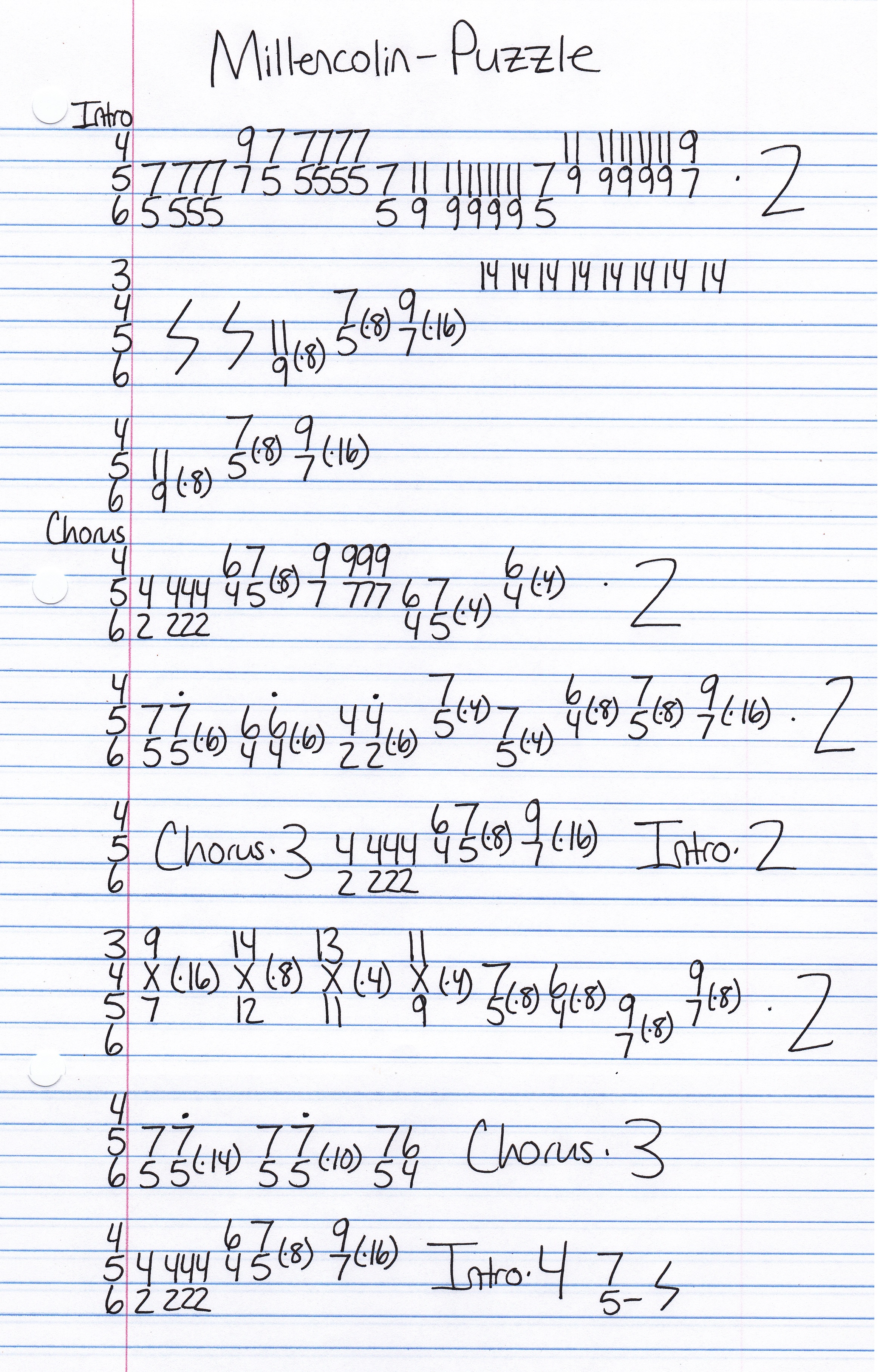 High quality guitar tab for Puzzle by Millencolin off of the album For Monkeys. ***Complete and accurate guitar tab!***